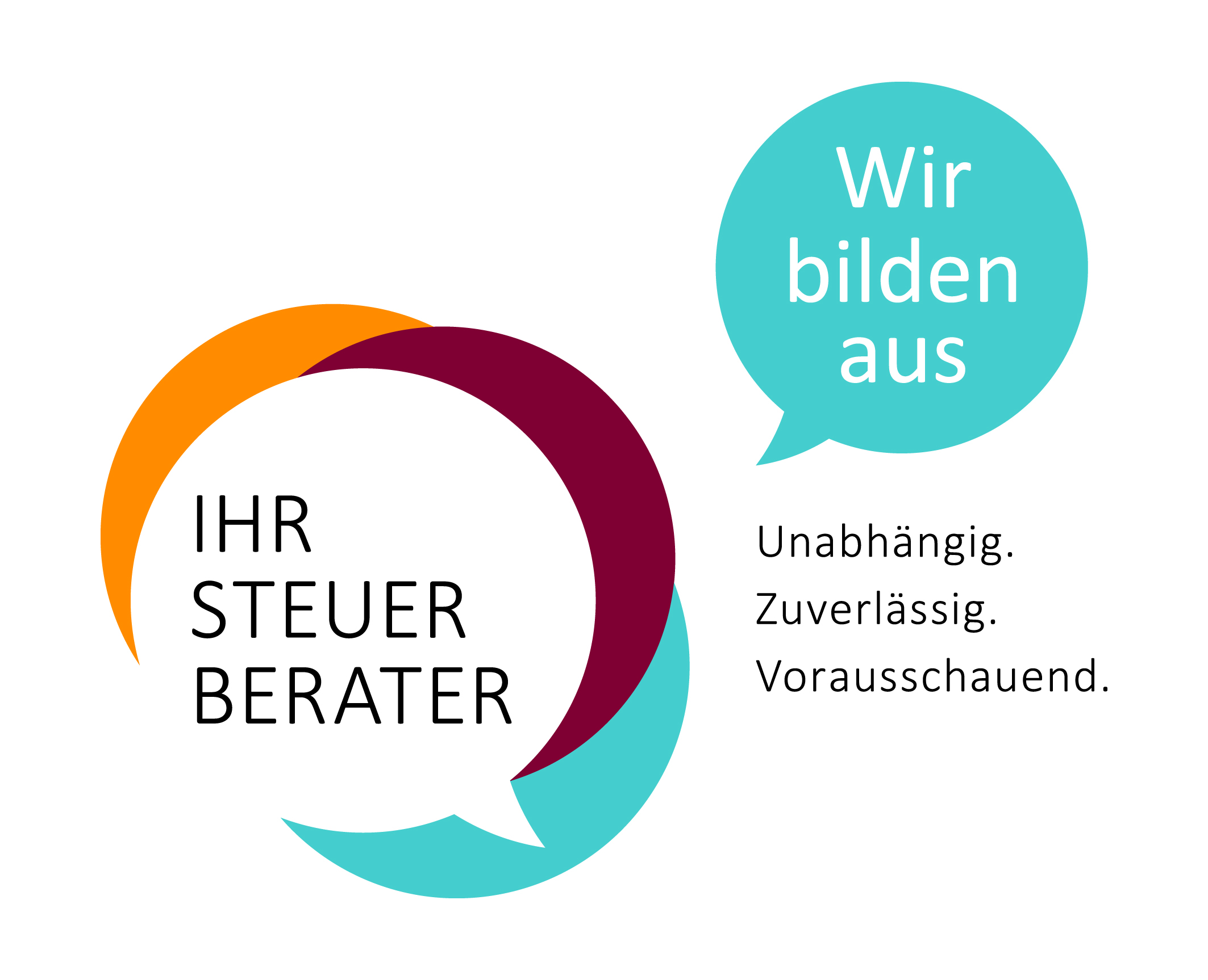 Ausbildungslogo "Wir bilden aus" in Kombination mit dem Logo "Ihr Steuerberater"